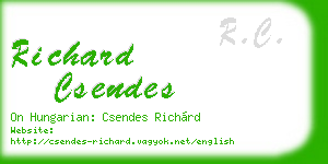 richard csendes business card