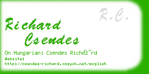 richard csendes business card